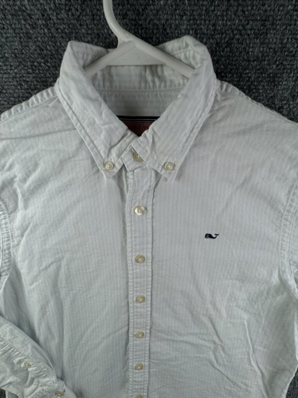 Vineyard Vines Boys Oxford Button Up Cotton Whale Shirt Large Long Sleeve Blue
